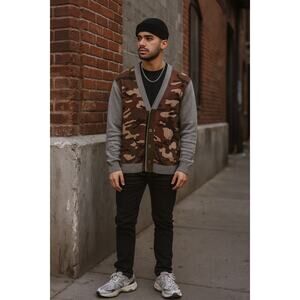 Comme Des Garçons Homme Men’s Camouflage Cardigan Sweater Small Cotton CDG